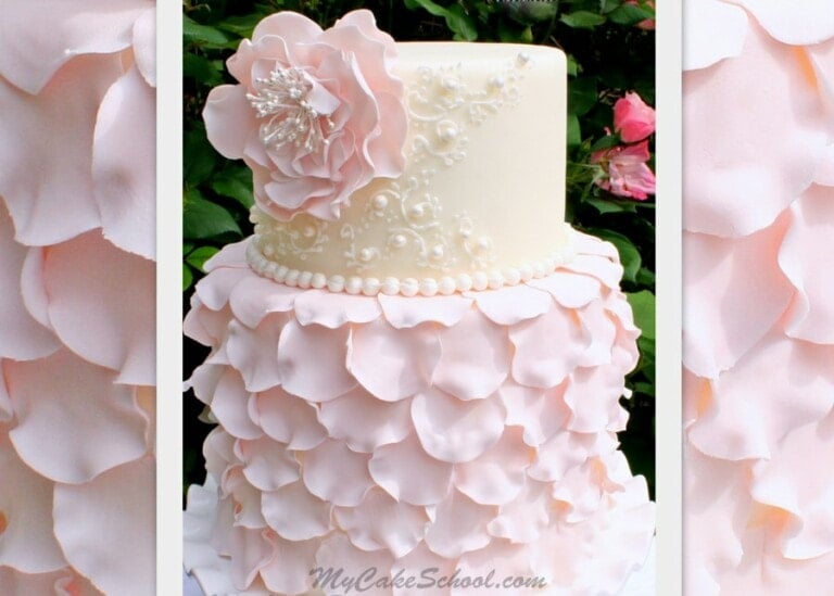 Elegant Fondant Petal Cake~A Cake Decorating Video Tutorial