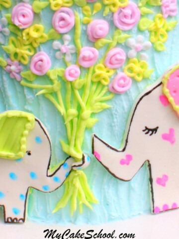 Free Cake Tutorial! Adorable Elephant Cake by MyCakeSchool.com.