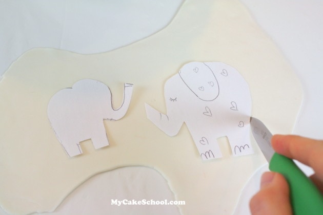 Love You Bunches! Sweet Elephant Cake {free} Tutorial by MyCakeSchool.com! Online Cake Decorating Tutorials & Recipes! 