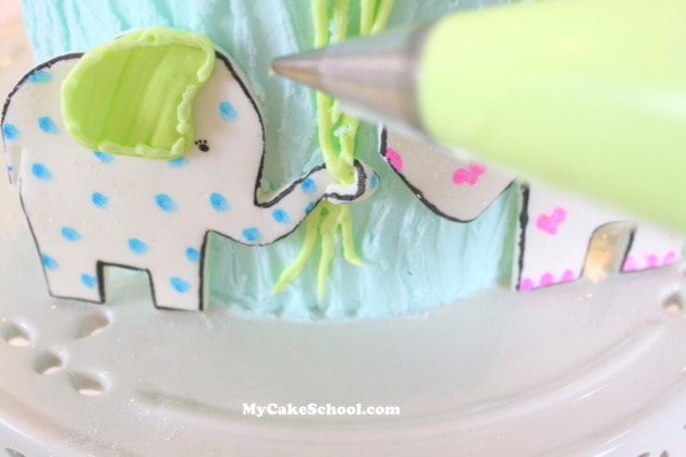 Love You Bunches! Sweet Elephant Cake {free} Tutorial by MyCakeSchool.com! Online Cake Decorating Tutorials & Recipes! 