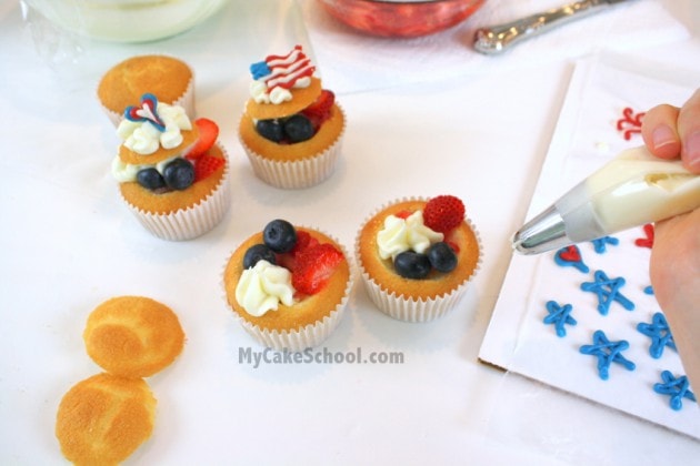 Fabulous Fourth of July Cake and Cupcake Design Ideas! Cake Decorating Tutorial by MyCakeSchool.com. 