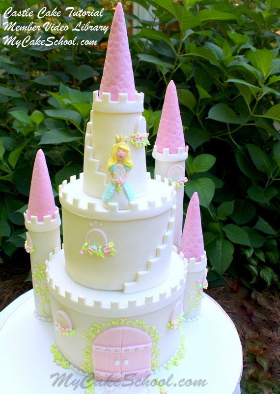 How to Make an ADORABLE Castle Cake- Video Tutorial by MyCakeSchool.com. Online Cake Tutorials & Recipes.