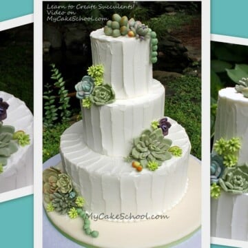 Learn how to make elegant succulents in this MyCakeSchool.com video tutorial!