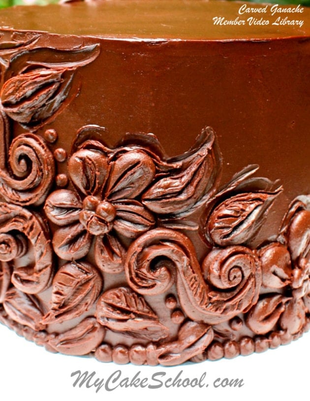 Elegant Carved Chocolate Ganache Cake- Video Tutorial by MyCakeSchool.com. Carved Ganache! -Member Video Tutorial by MyCakeSchool.com!