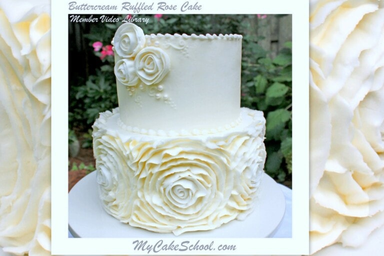 Buttercream Ruffled Roses Cake