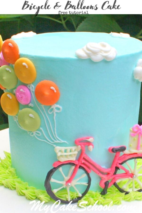 Cute & Easy Bicycle and Balloons Cake- A Free Tutorial