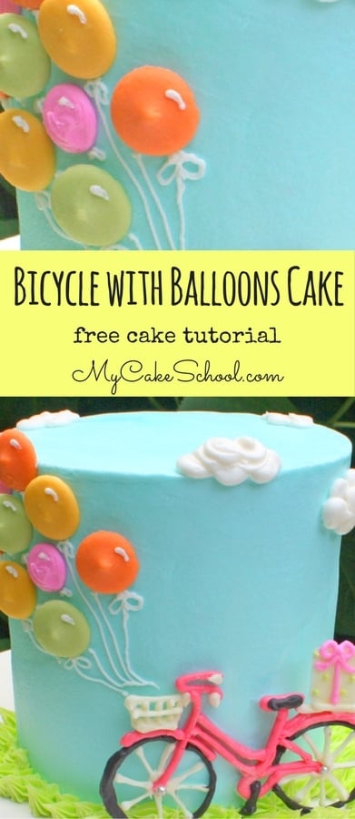 The CUTEST Bicycle with Balloons Step by Step Cake Tutorial by MyCakeSchool.com. Free Tutorial!