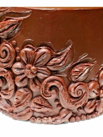 Carved Ganache Cake closeup
