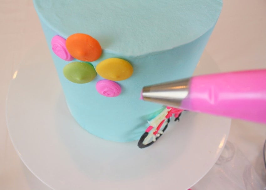 Adorable Bicycle and Balloons Cake! Free cake decorating tutorial by MyCakeSchool.com! Online cake classes & recipes!