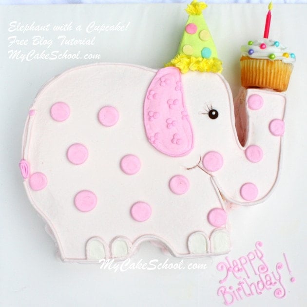 Free Elephant Cake Tutorial by MyCakeSchool.com!