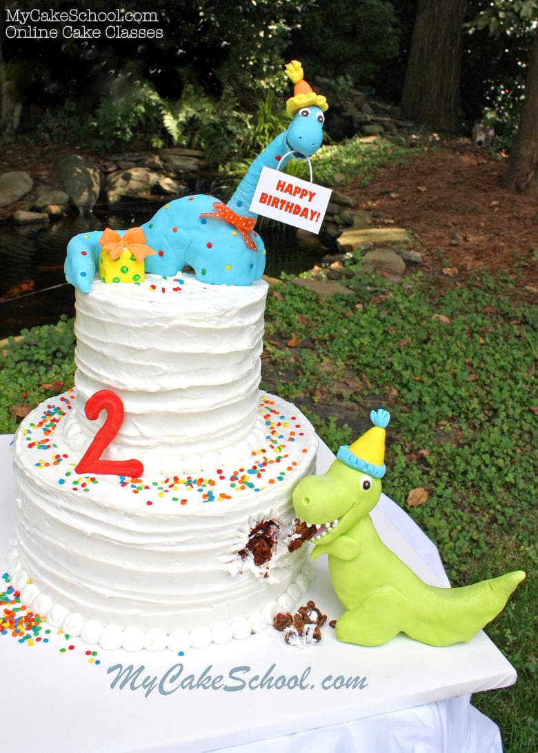 Adorable dinosaur themed cake video tutorial by MyCakeSchool.com! Sweet dinosaur cake from MyCakeSchool.com's member section. MyCakeSchool.com Online Cake Decorating Videos, Tutorials, and Recipes!