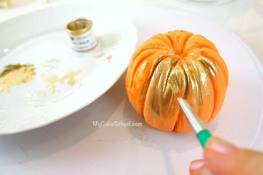 Gorgeous pumpkin cake topper tutorial by MyCakeSchool.com! Free Tutorial!