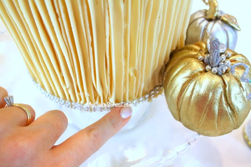 Beautiful pumpkin cake topper tutorial by MyCakeSchool.com! So easy and fun!