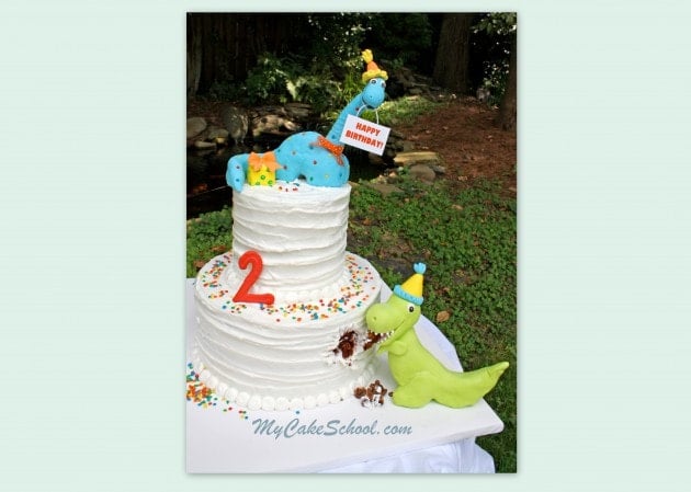 Learn to Make Dinosaur Cake Toppers in this adorable Dinosaur themed cake video tutorial! MyCakeSchool.com.
