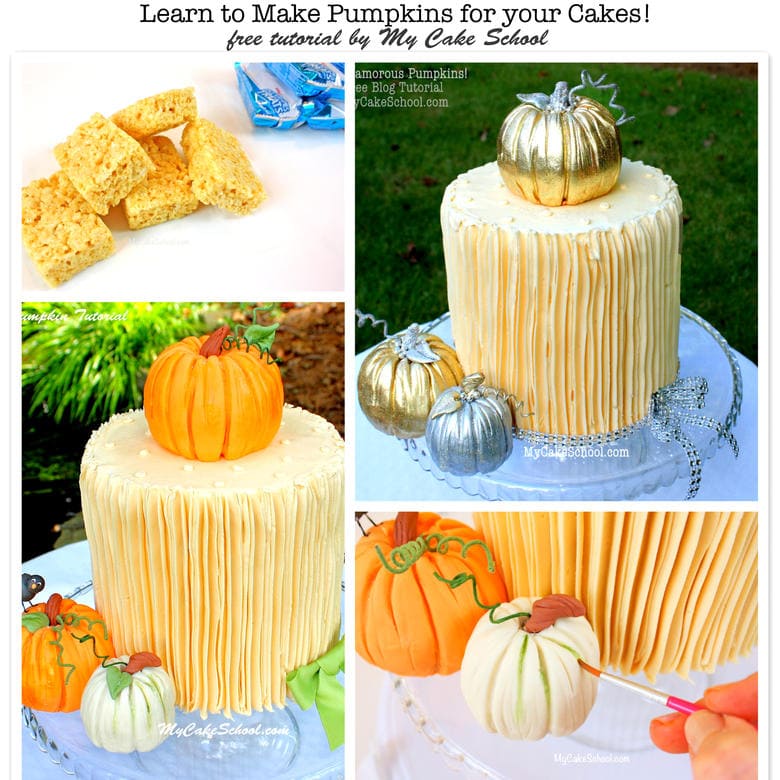 Free Fall Cake Tutorial! Learn to make gorgeous pumpkins for your fall and Thanksgiving cakes! 