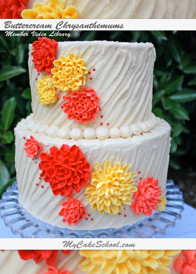 Buttercream Chrysanthemums! Member Video Library- MyCakeSchool.com