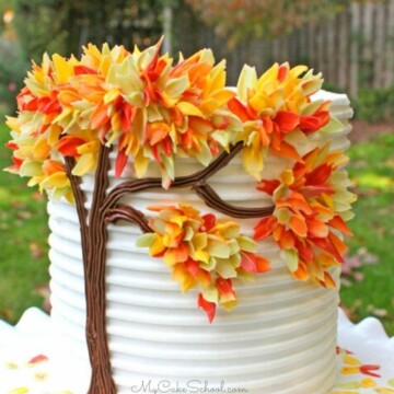 Autumn Leaves in Chocolate- A Free Cake Tutorial