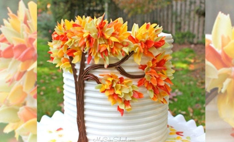 Autumn Leaves in Chocolate- A Free Cake Tutorial
