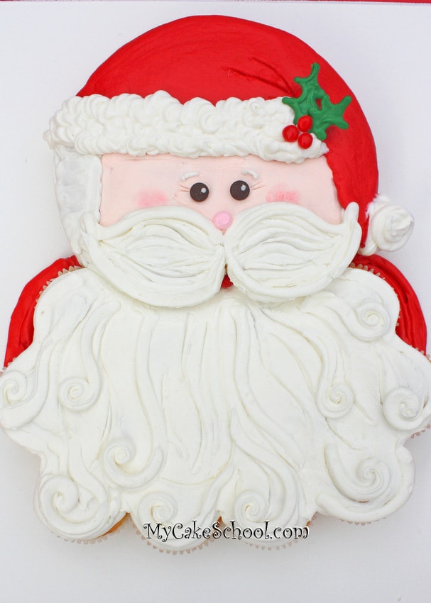 Santa cupcake cake tutorial by MyCakeSchool.com!