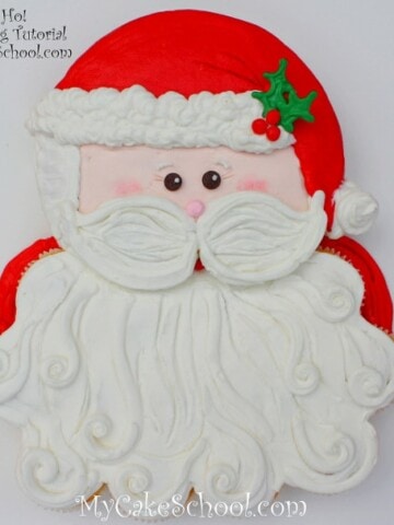 Sweet Santa Cupcake Cake Tutorial by MyCakeSchool.com! Online Cake Tutorials & Recipes!