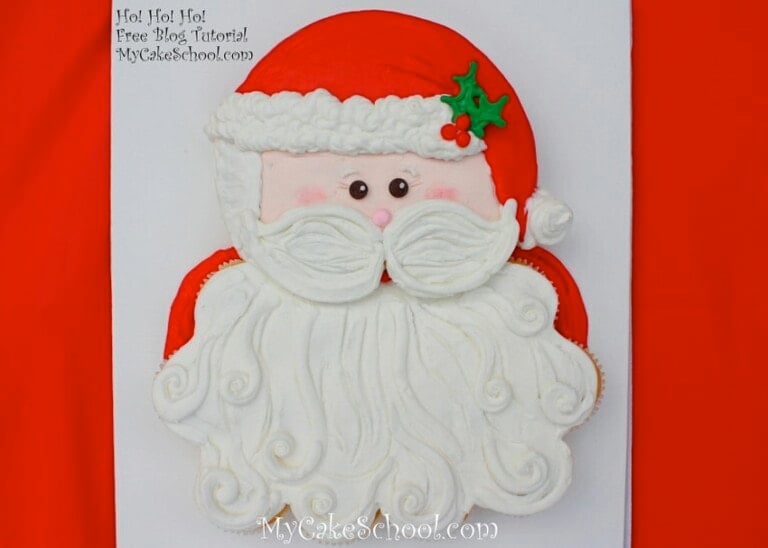 Sweet Santa Cupcake Cake Tutorial by MyCakeSchool.com! Online Cake Tutorials & Recipes!
