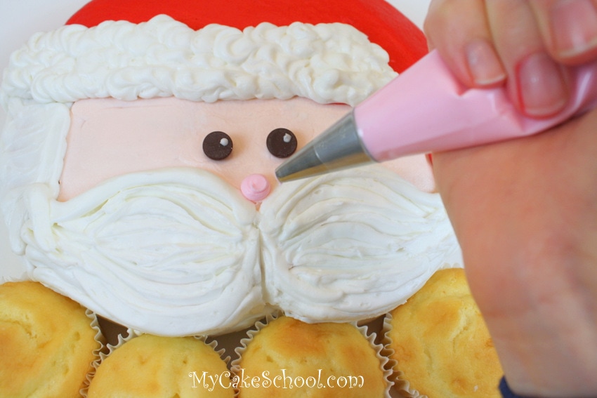 Santa cupcake cake tutorial by MyCakeSchool.com!