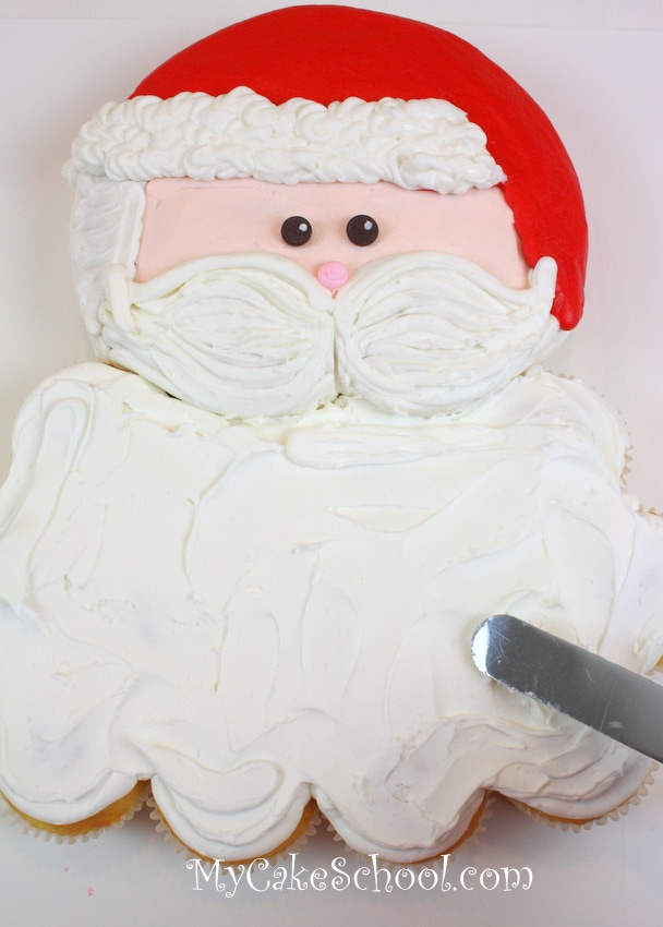 Santa cupcake cake tutorial by MyCakeSchool.com!