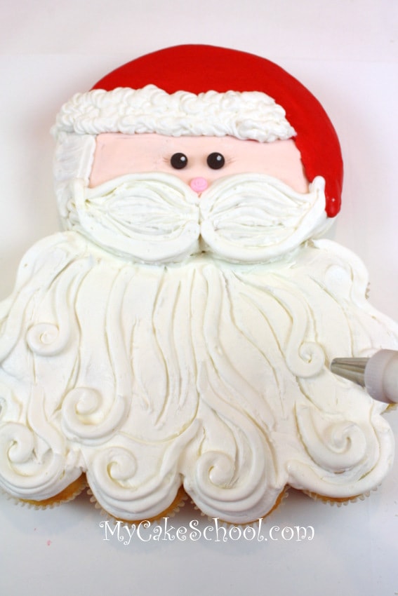 Santa cupcake cake tutorial by MyCakeSchool.com!