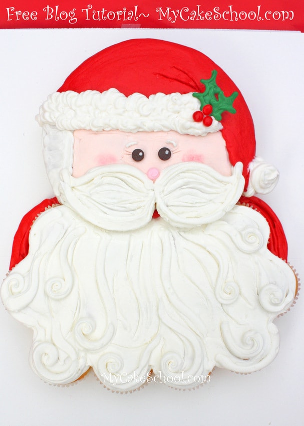 CUTE and simple Santa Cupcake Cake Tutorial!