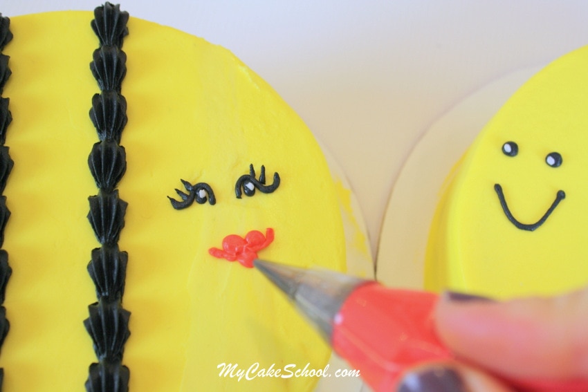 Adorable Bee Mine Valentine's Day Cake and Cupcake Tutorial by MyCakeSchool.com! Perfect for Valentine's Parties!