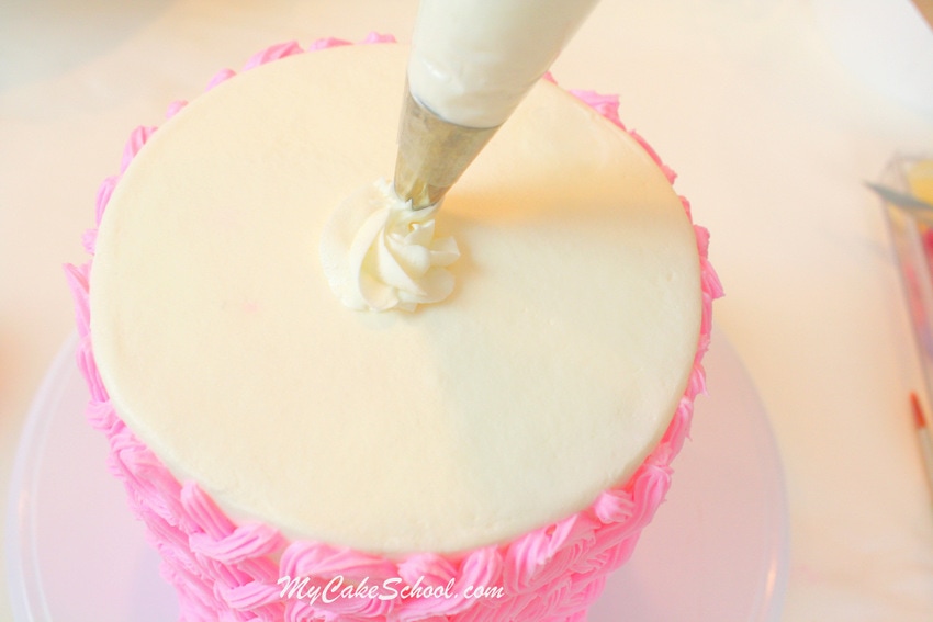 Hugs & Kisses Valentine's Cake with "xo" piping - Tutorial by MyCakeSchool.com! Online Cake Decorating Videos, Tutorials, & Recipes!