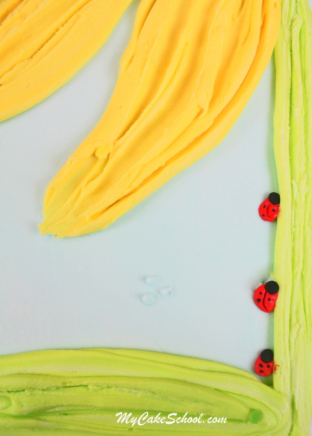 Sunflower Sheet Cake {free} Tutorial by MyCakeSchool.com!