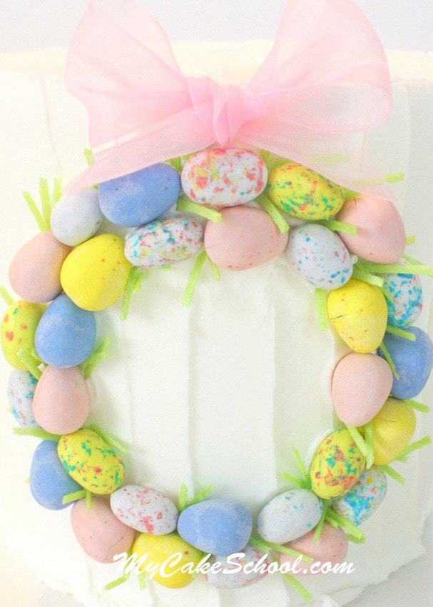 Sweet Easter Wreath Cake Decorating Tutorial by MyCakeSchool.com! Online Cake Tutorials & Recipes!