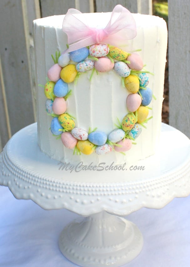 Sweet Easter Wreath Cake Decorating Tutorial by MyCakeSchool.com! Online Cake Tutorials & Recipes!