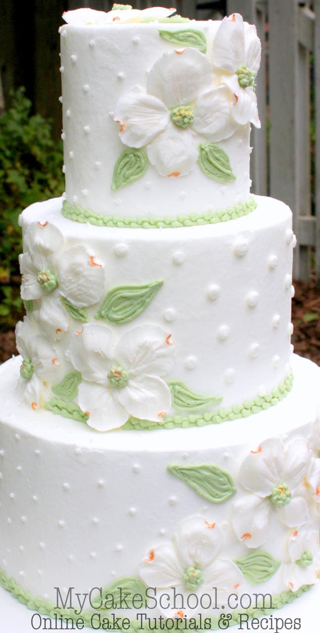 Learn to make Elegant Dogwoods in Buttercream in this MyCakeSchool.com video tutorial! Learn to pipe BEAUTIFUL Buttercream Dogwoods in MyCakeSchool.com's Cake Decorating Tutorial {member section}. Online Cake Decorating Tutorials & Recipes.