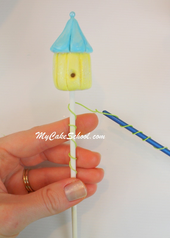 Birdhouse Cake Topper Tutorial by MyCakeSchool.com! Free step by step tutorial!