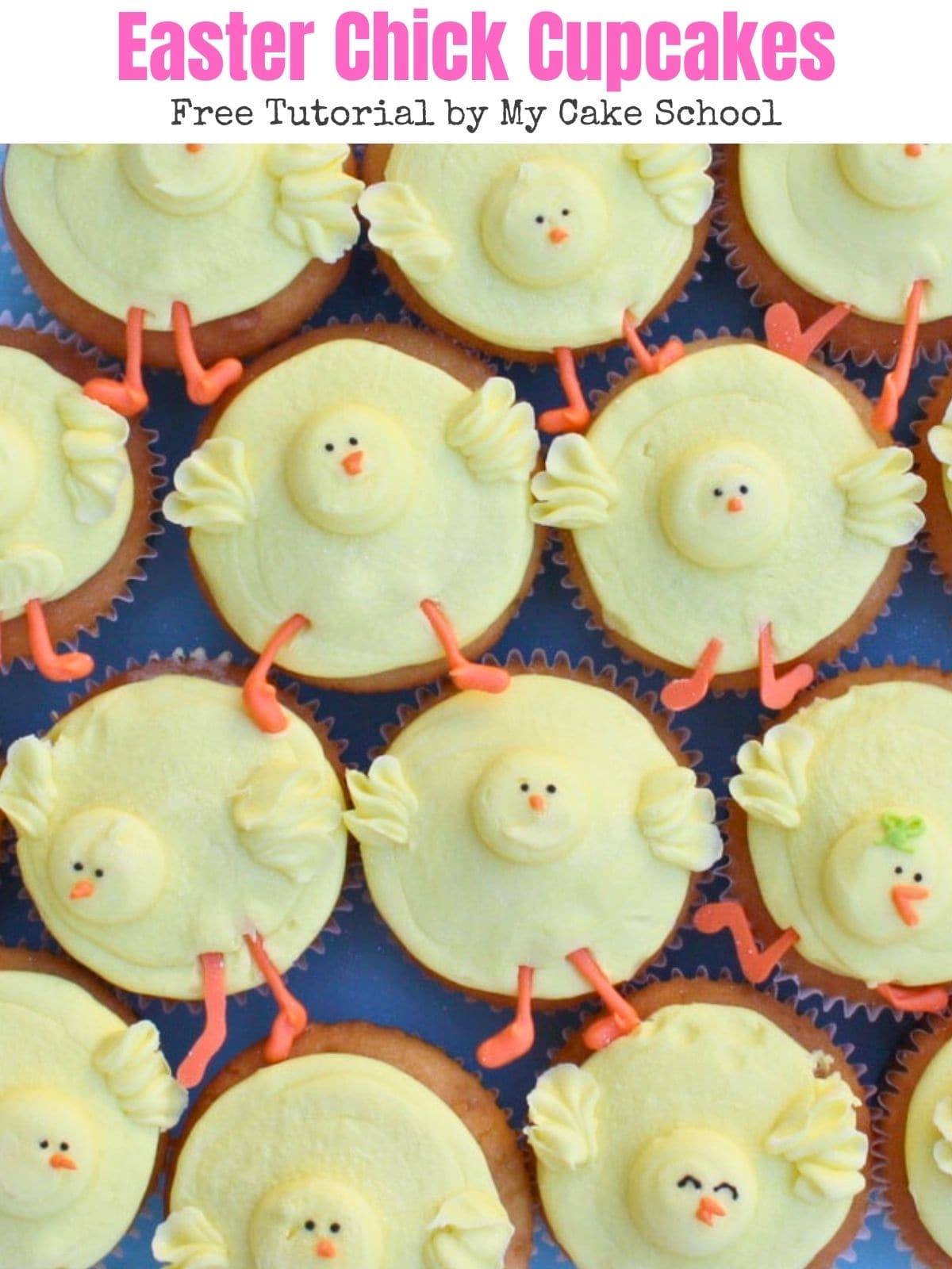 Group of Easter Chick Cupcakes 