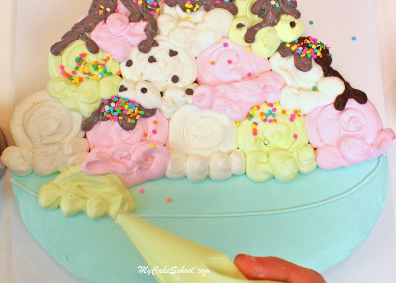 Ice Cream Sundae Cupcake Cake Tutorial by MyCakeSchool.com!