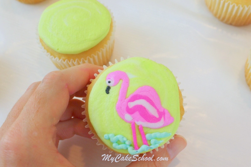 Bright and Cheerful Buttercream Cupcake Tutorial! Lilly Pulitzer Inspired. Free Tutorial by MyCakeSchool.com. Online Cake Decorating Tutorials, Videos, and Recipes! 