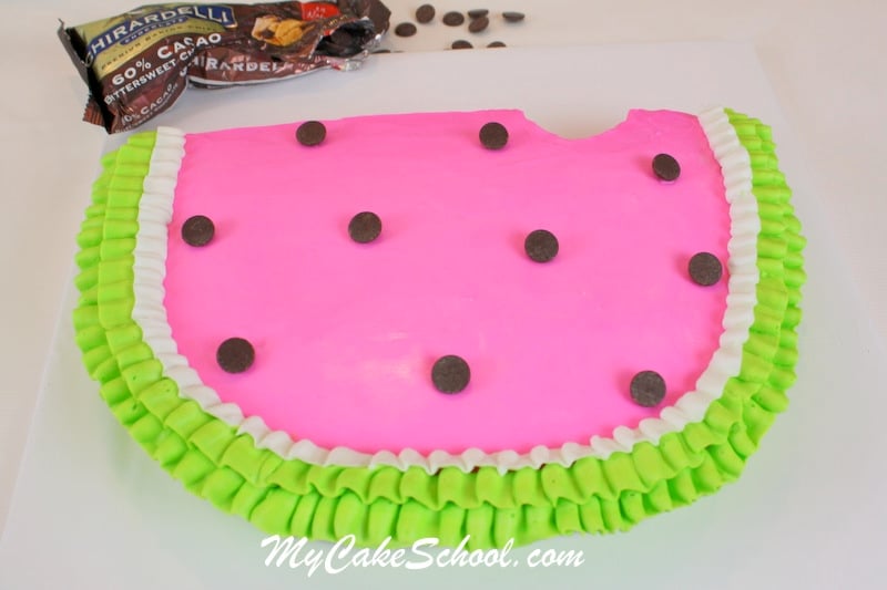 These ADORABLE Watermelon Cake and Cupcake Designs are perfect for summer entertaining! Free step by step cake tutorial by MyCakeSchool.com.