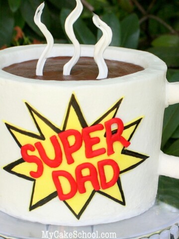 Father's Day Mug Cake Tutorial by MyCakeSchool.com! Online Cake Tutorials & Recipes!