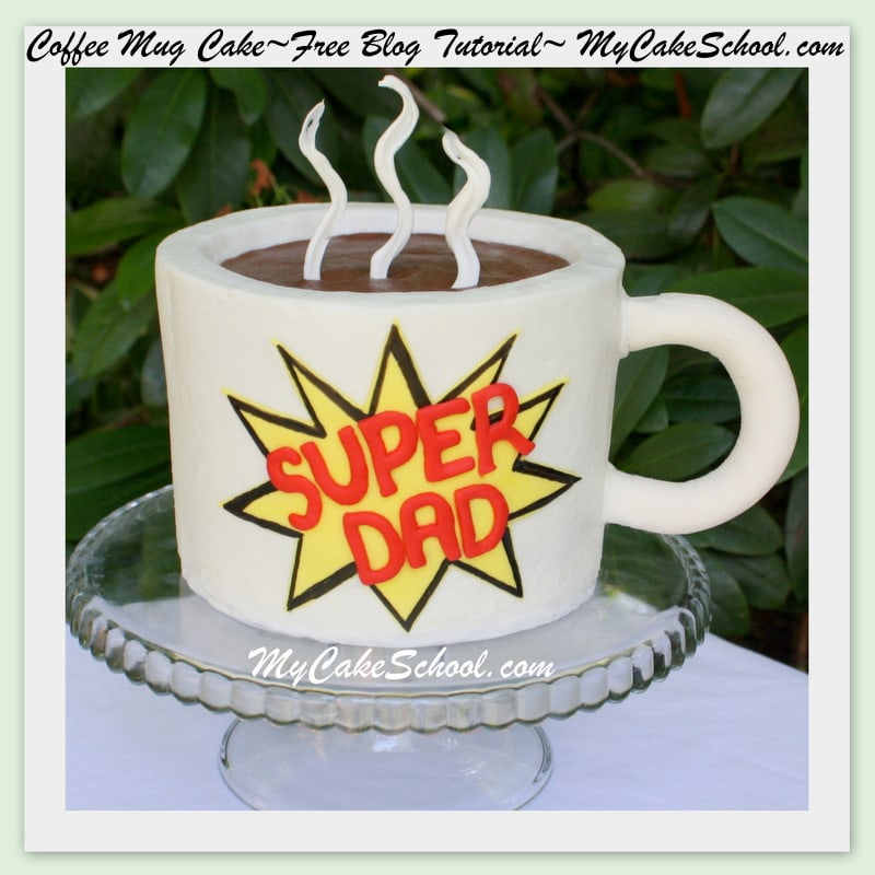 Easy Mug Cake for Father's Day or any day! Tutorial by MyCakeSchool.com. Online Cake Decorating Classes & Recipes!