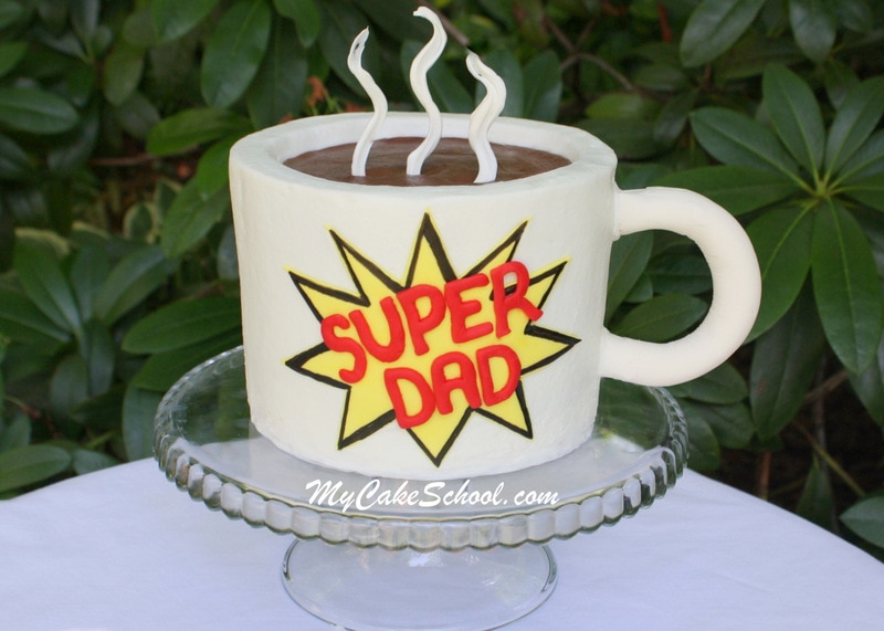 Easy Mug Cake for Father's Day or any day! Tutorial by MyCakeSchool.com. Online Cake Decorating Classes & Recipes!