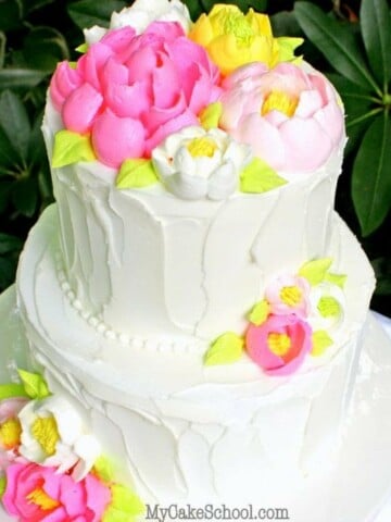 Fluffy Buttercream Flowers Cake