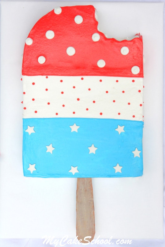 Awesome Popsicle Cake Tutorial by MyCakeSchool.com! This is such a quick and easy design- perfect for summertime! MyCakeSchool.com Online Cake Classes & Recipes!