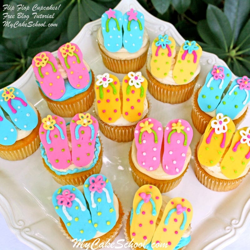 flip flop cupcake toppers