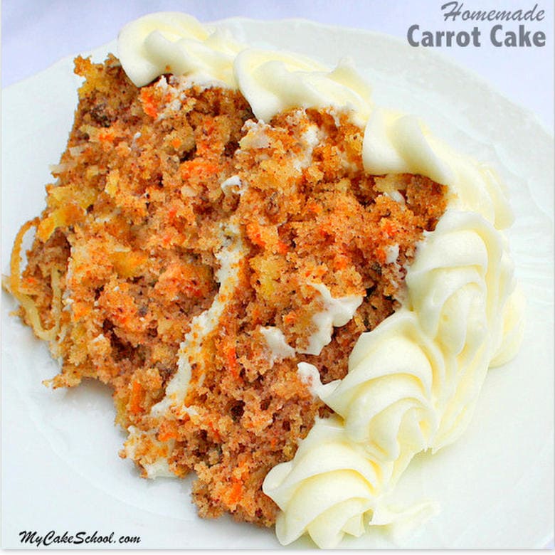 The BEST Carrot Cake from Scratch Recipe. MyCakeSchool.com Online Cake Tutorials, Recipes, Videos, and More!