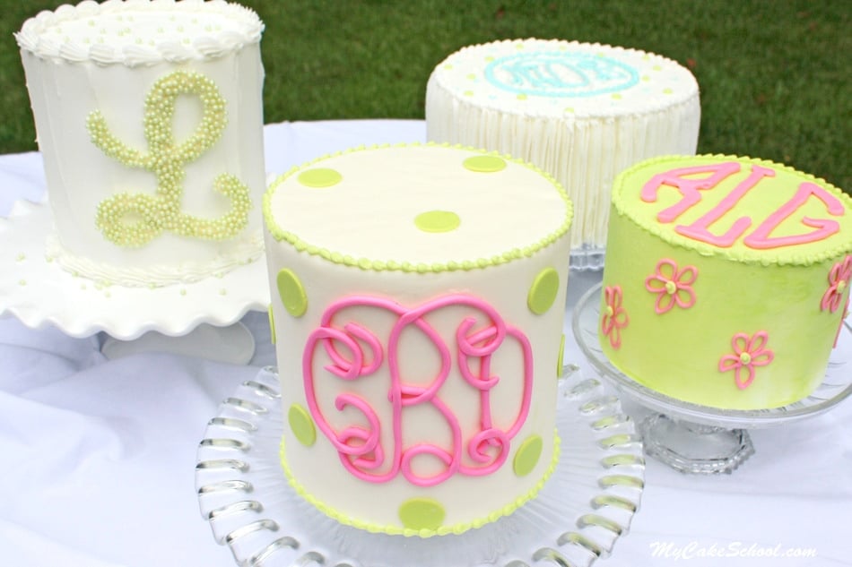 Monogramming on Cakes-Member Tutorial Library-MyCakeSchool.com