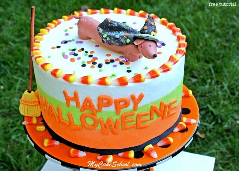 Happy Halloweenie! Free Cake Video~ Featuring Topper & Tri-Colored Buttercream