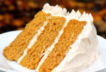 Everyone loves this super moist and flavorful Pumpkin Spice Cake with Spiced Cream Cheese Frosting! MyCakeSchool.com.